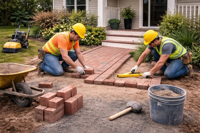 Brick Border Installation in Boston, MA